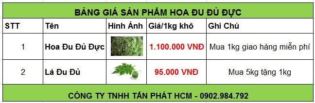 bảng giá hoa đu đủ đực tại quận Bình Tân trị bệnh hiệu quả